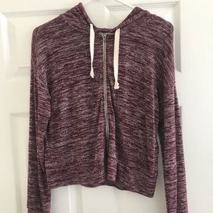 Maroon Heather American Eagle Zip-Up - Size S